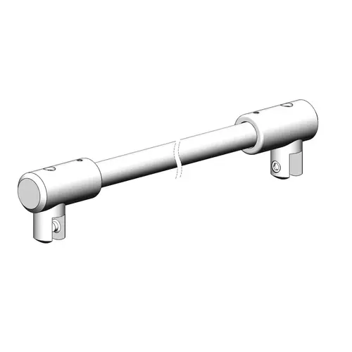Fixed Panel Glass-Glass Support Bar - Polished Chrome