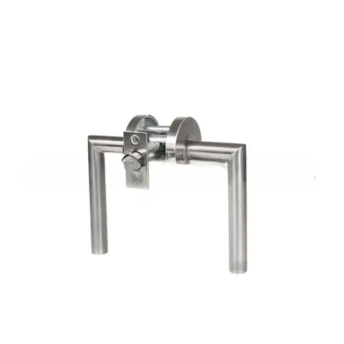 Left Hand Stockholm Tubular Barn Door Latchset Privacy with Push Button Satin Stainless Steel Finish Left Hand Stockholm Tubular Barn Door Latchset Privacy with Push Button Satin Stainless Steel Finish