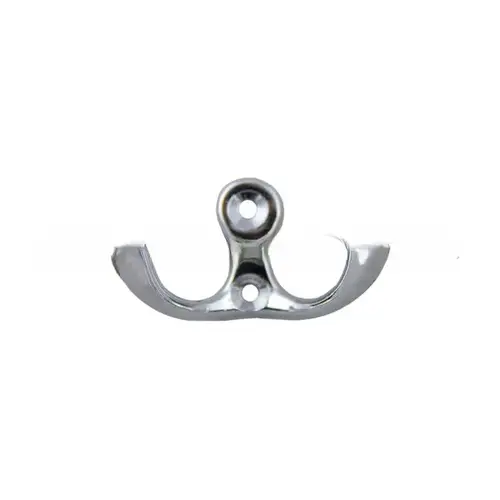 Side by Side Double Coat Hook Polished Chrome Finish Side by Side Double Coat Hook Polished Chrome Finish