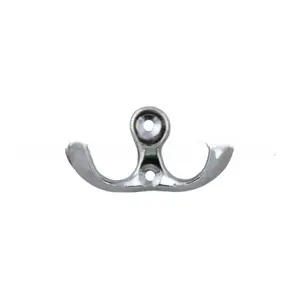 Crown Cabinet Hardware CHCH8363PC Side by Side Double Coat Hook Polished Chrome Finish