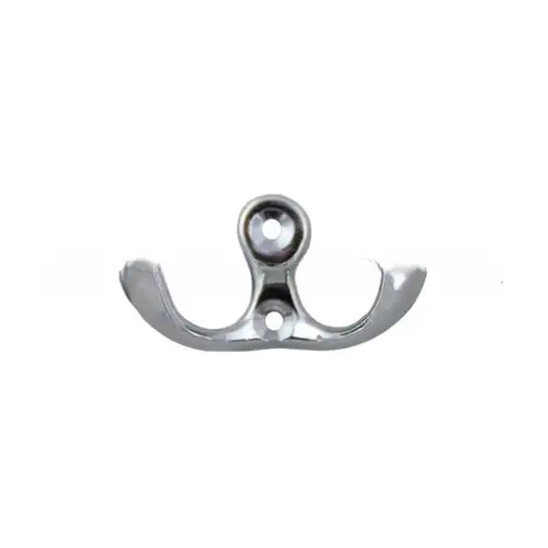 Side by Side Double Coat Hook Polished Chrome Finish