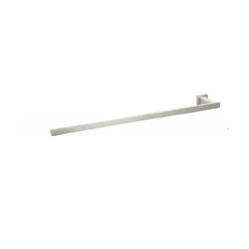 24" Transitional Flared Towel Bar with Small Square Rose Satin Nickel Finish 24" Transitional Flared Towel Bar with Small Square Rose Satin Nickel Finish
