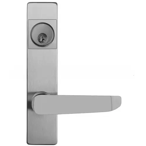 08BNS689 Keyed S Lever Exit Trim with Narrow Escutcheon Lacquer Sprayed Aluminum Finish 08BNS689 Keyed S Lever Exit Trim with Narrow Escutcheon Lacquer Sprayed Aluminum Finish