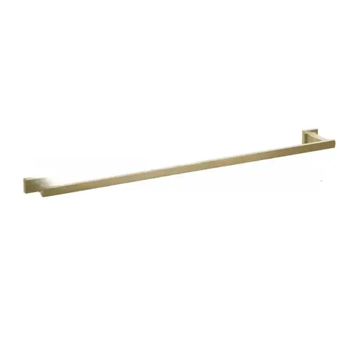 30" Transitional Flared Towel Bar with Small Square Rose Satin Brass Finish 30" Transitional Flared Towel Bar with Small Square Rose Satin Brass Finish