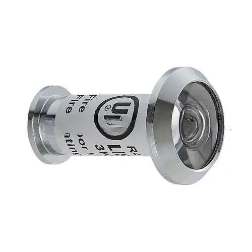20 Minute UL Fire Rated 180 Degree Door Viewer for 9/16" Hole for 1-3/8" to 2-1/4" Door Polished Chrome Finish 20 Minute UL Fire Rated 180 Degree Door Viewer for 9/16" Hole for 1-3/8" to 2-1/4" Door Polished Chrome Finish