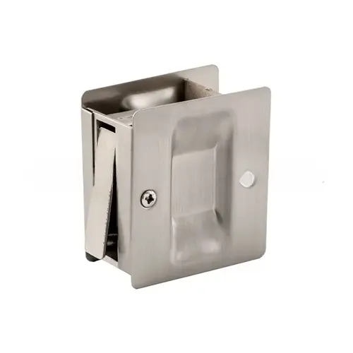 1-3/4" x 2-1/4" Passage Sliding Door Lock Satin Nickel Finish