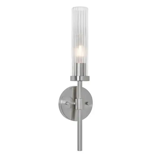 Afx Huntington 18" One-Light Medium Base Indoor Wall Sconce, Satin Nickel Brass