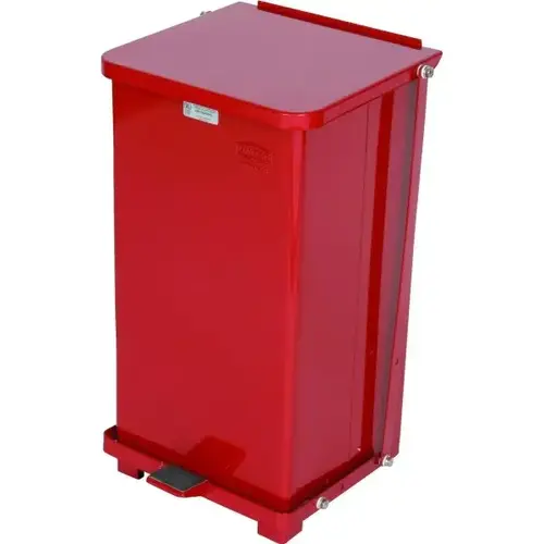 Defender Square Step Can, 12 gal, Steel, Red, Includes Lid and 6.5 gal Leak-Proof Rigid Plastic Liner Defender Square Step Can, 12 gal, Steel, Red, Includes Lid and 6.5 gal Leak-Proof Rigid Plastic Liner