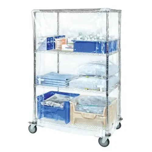 Cart Cover Clear Vinyl Zipper Closure 18wx36lx63h Inch Cart Cover Clear Vinyl Zipper Closure 18wx36lx63h Inch