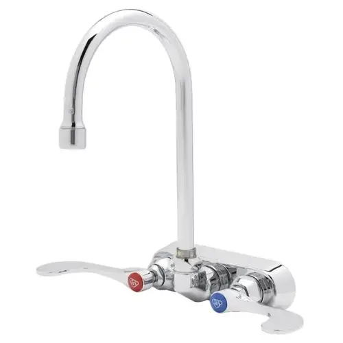 Two Handle Standard Kitchen Faucet with Commercial Features in Chrome