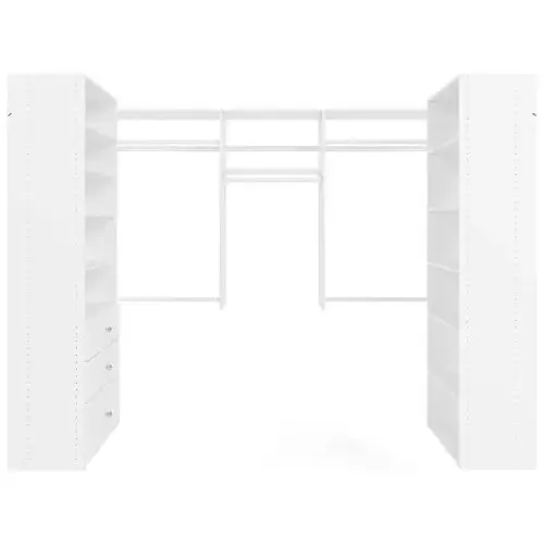 8-Foot X 4-Foot U-Shape Walk-In Closet White 8-Foot X 4-Foot U-Shape Walk-In Closet White