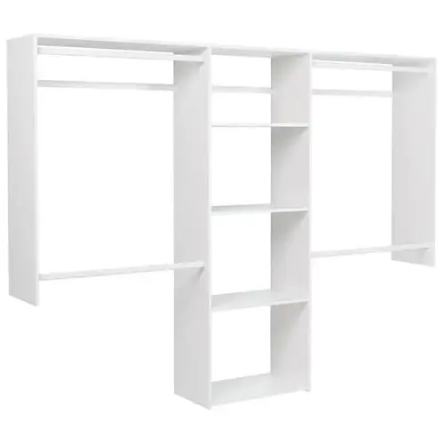 4 ft-8 ft W Deluxe Shelving Closet Kit White