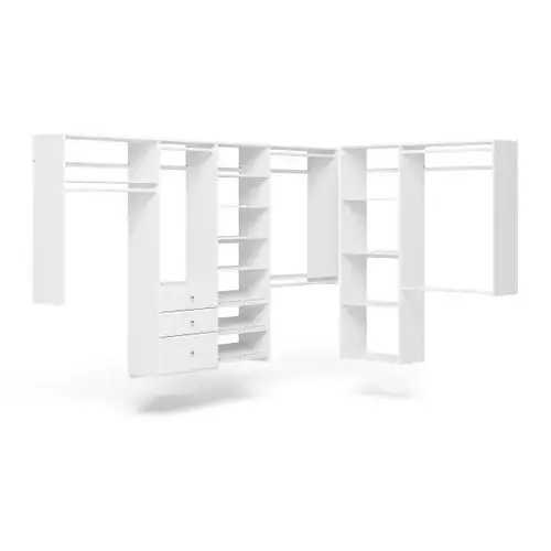 10-Foot X 7-Foot L-Shape Walk-In Closet White 10-Foot X 7-Foot L-Shape Walk-In Closet White