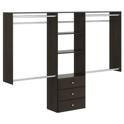 4 ft To 8 ft Deluxe PRO Closet Kit With Drawers Truffle 4 ft To 8 ft Deluxe PRO Closet Kit With Drawers Truffle