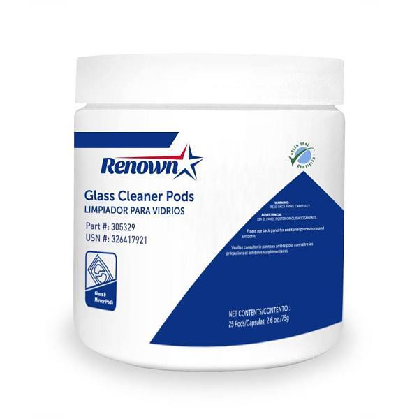 Renown RN-209-25G6 Glass Cleaner Pods, Green Seal Certified (25 Per Case)
