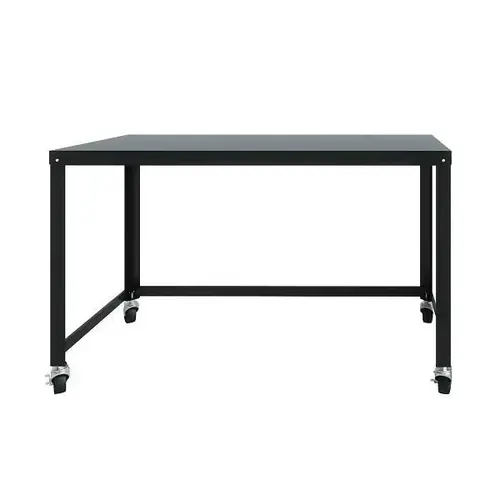Ready-To-assemble 48-Inch Wide Mobile Metal Desk For Home Office Black Ready-To-assemble 48-Inch Wide Mobile Metal Desk For Home Office Black