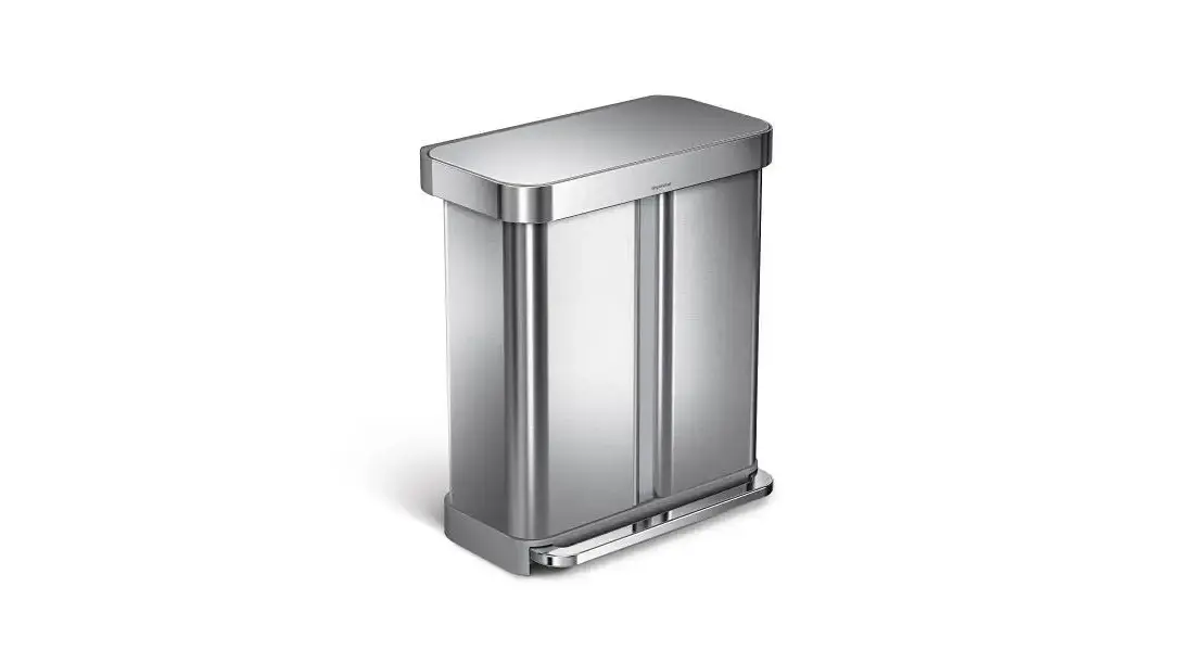 Simplehuman CW2116 58l 15 Gal. Rectangular Dual Compartment Step