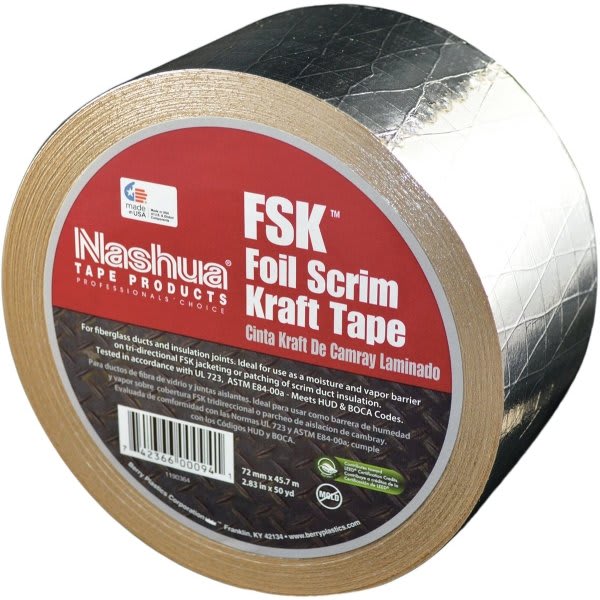 Nashua Tape 1198698 2.83 in. x 50 yds. Foil-Scrim-Kraft Insulation