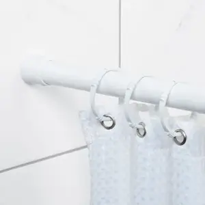 Zenna Home 604W 60" White Adjustable Tension Shower And Utility Rod