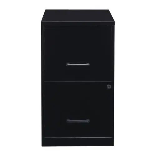 Space Solutions 18" Deep 2 Drawer Letter Width Vertical File Cabinet, Black