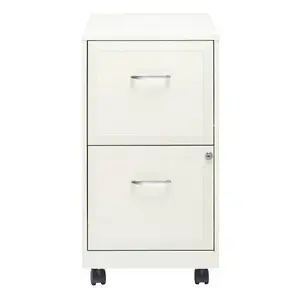 Space Solutions 19156 Space Solutions 18" Deep 2 Drawer Mobile Letter Vertical File Cabinet Pearl Wht