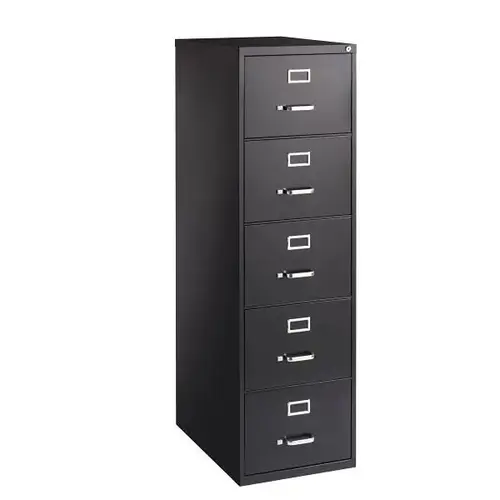 Hirsh 26.5" Deep 5 Drawer Legal Width Metal Vertical File Cabinet Black Hirsh 26.5" Deep 5 Drawer Legal Width Metal Vertical File Cabinet Black