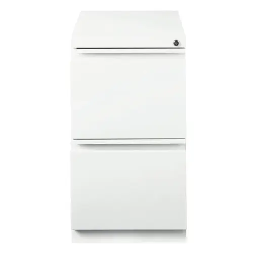 Hirsh 20" Deep Mobile Pedestal File Cabinet 2 Drawer File White