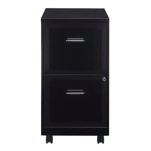 Space Solutions 18" Deep 2 Drawer Mobile Letter Vertical File Cabinet Black Space Solutions 18" Deep 2 Drawer Mobile Letter Vertical File Cabinet Black
