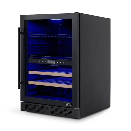 NewAir 24" Wine And Beverage Refrigerator - 24 Bottles & 100 Cans, Dual Temperature Zone, Black Stainless Steel