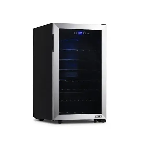 NewAir Freestanding 50 Bottle Compressor Wine Fridge In Stainless Steel, Adjustable Racks And Exterior Digital Thermostat Black NewAir Freestanding 50 Bottle Compressor Wine Fridge In Stainless Steel, Adjustable Racks And Exterior Digital Thermostat Black