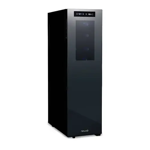 Newair Shadow-T Series Wine Cooler Refrigerator 18 Bottle Dual Temperature Zones, Freestanding Mirrored Wine Fridge Black