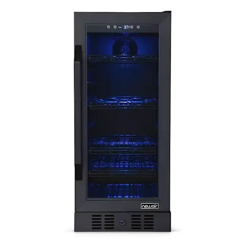 NewAir 15" Flipshelf Wine And Beverage Refrigerator, Reversible Shelves Hold 80 Cans Or 33 Bottles, Black Stainless Steel NewAir 15" Flipshelf Wine And Beverage Refrigerator, Reversible Shelves Hold 80 Cans Or 33 Bottles, Black Stainless Steel