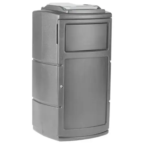 Commercial Zone Products Polytec Gray Square Trash Container Dual Flipper Lid Commercial Zone Products Polytec Gray Square Trash Container Dual Flipper Lid