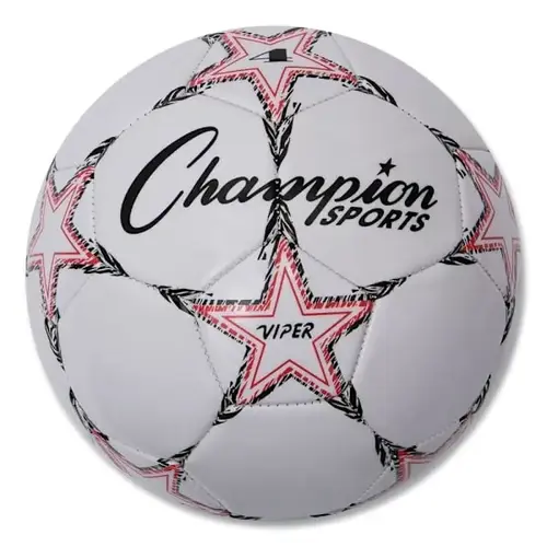 Champion Sports Viper Soccer Ball, No. 4 Size, 8" To 8.25" Diameter, White