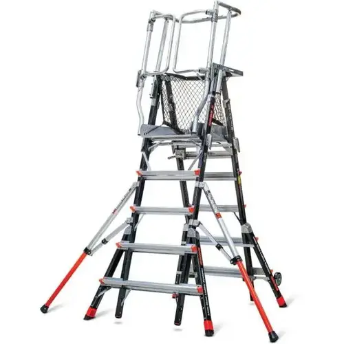 Little Giant Ladder Systems 5 ft.-9 ft. Fiberglass 375 lbs. Rated Type IAA Adjustable Safety Cage Little Giant Ladder Systems 5 ft.-9 ft. Fiberglass 375 lbs. Rated Type IAA Adjustable Safety Cage