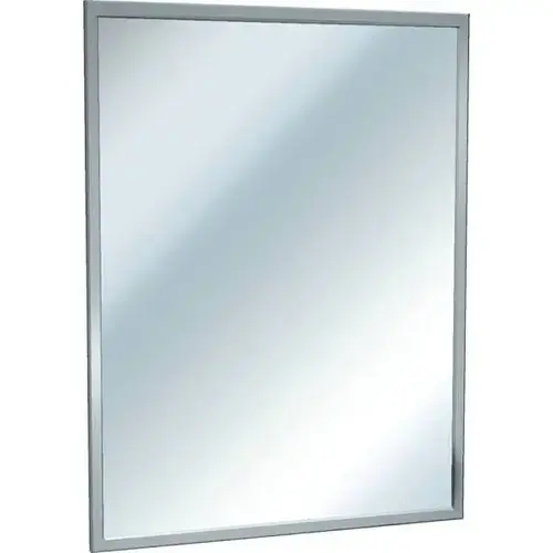 18 in. W x 36 in. H Rectangular Framed Single Chan-Lok Plate Glass Wall Mount Bathroom Vanity Mirror in Stainless Steel