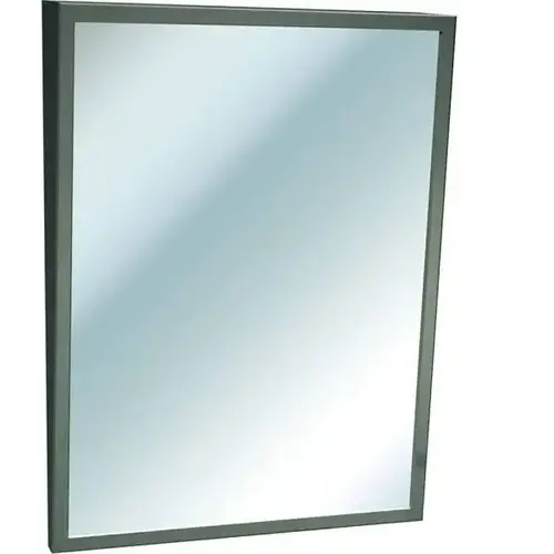 24 in. W x 36 in. H Rectangular Framed Fixed Tilt Wall Mount Bathroom Vanity Mirror in Stainless Steel