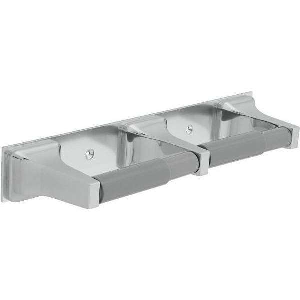Liberty Hardware 980B Franklin Brass Twin Toilet Paper Holder with Plastic Rollers, Polished Chrome