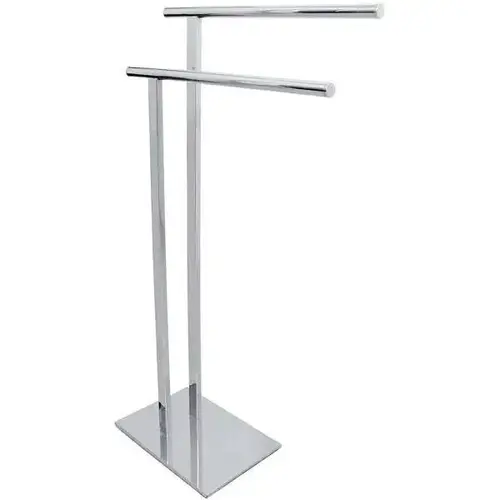 European Pedestal Bath Towel Rack in Polished Chrome