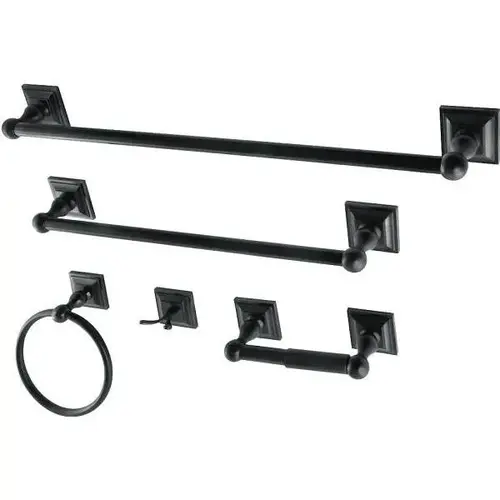 Serano 5-Piece Bathroom Accessory Set (Black)
