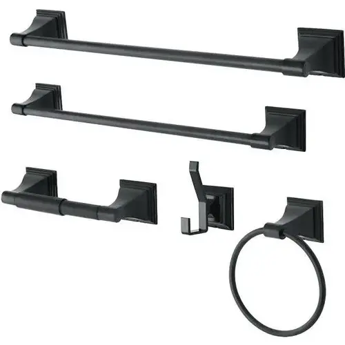 Monarch 5-Piece Bathroom Accessory Set (Black)