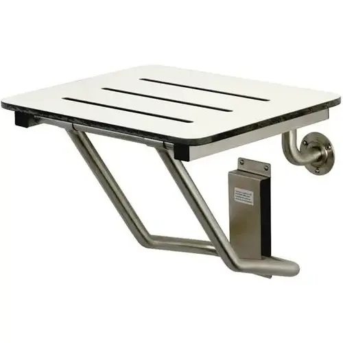 Adascape 18 in. x 16 in. WallMounted Fold Down Shower Seat in Brushed Stainless Steel ADA Compliant