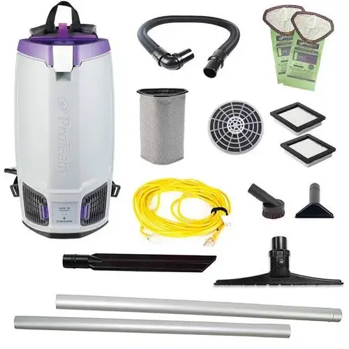 GoFit 10,10 qt. with 15" Carpet Sidewinder Tool Kit 120 Volt Commercial Backpack Gray