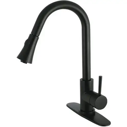 Modern Single-Handle Pull-Down Sprayer Kitchen Faucet in Matte Black Modern Single-Handle Pull-Down Sprayer Kitchen Faucet in Matte Black