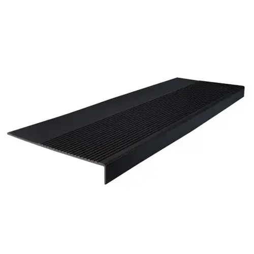 Roppe 12-1/4 X 5 Ft Black Ld Ribbed Rubber Square Nose Stair Tread Roppe 12-1/4 X 5 Ft Black Ld Ribbed Rubber Square Nose Stair Tread