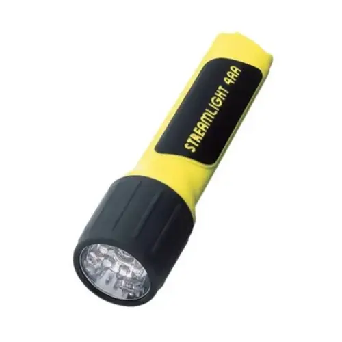 Yellow Propolymer Flashlight With White Led And Alkaline Batteries