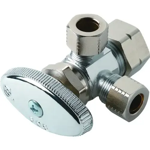 Multi-Turn Dual Angle Stop Valve 1/2x1/2x3/8" Comp Multi-Turn Dual Angle Stop Valve 1/2x1/2x3/8" Comp