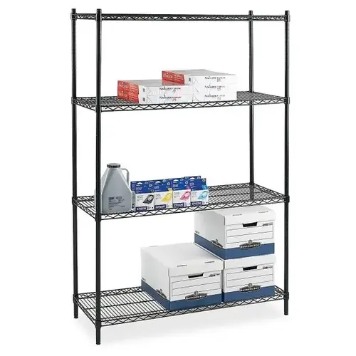 Black Industrial Wire Shelving Starter Unit 36 X 24inch