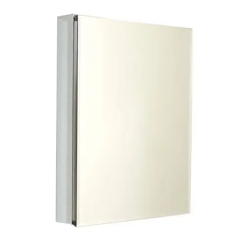 Zenna Home Aluminum Medicine Cabinet With Beveled Mirror, Frameless, 24" X 30" White