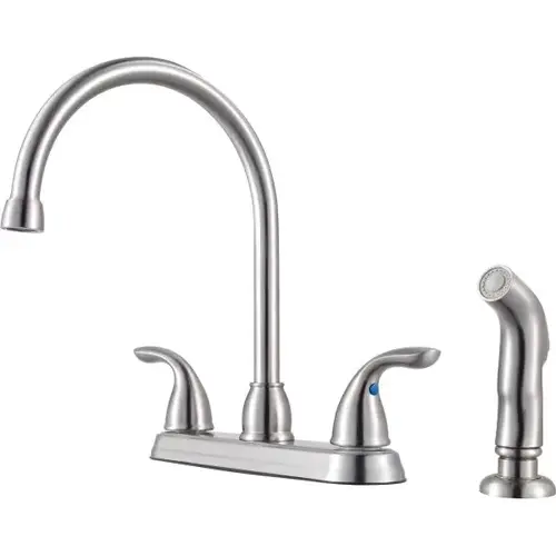 Series Kitchen Faucet Stainless Steel Two Handle With Spray